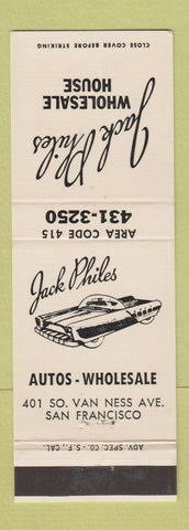 Matchbook Cover - Jack Philes Wholesale House San Francisco CA