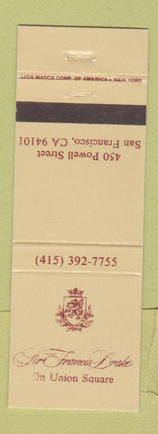 Matchbook Cover - Sir Francis Drake Hotel San Francisco CA