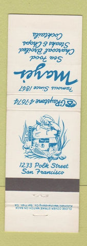 Matchbook Cover - Maye's Seafood Restaurant San Francisco CA