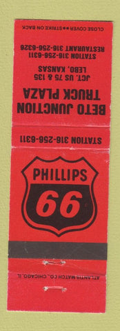 Matchbook Cover - Phillips 66 oil gas Beto Junction Lebo KS WEAR