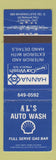 Matchbook Cover - Shell oil gas Al's Car Wash London ON WEAR