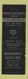 Matchbook Cover - Standard oil gas Robinson's Cozee Inn Verona WI WEAR