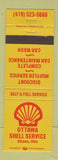 Matchbook Cover - Ottawa Shell oil gas Ottawa OH