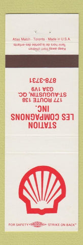 Matchbook Cover - Shell oil gas St Augustin QC