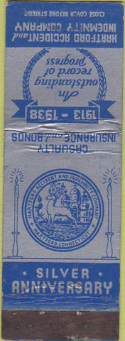 Matchbook Cover - Casualty Insurance  and  Bonds 1938 Hartford CN
