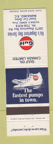 Matchbook Cover - Gulf oil gas Vic's Departure Bay Nanaimo BC