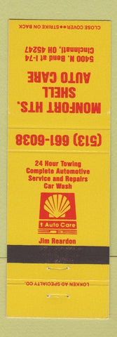 Matchbook Cover - Shell oil gas Monfort Heights Cincinnati OH