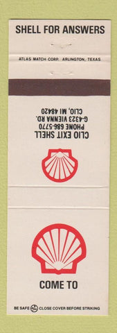 Matchbook Cover - Shell oil gas Clio MI