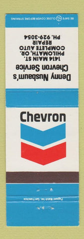 Matchbook Cover - Chevron oil gas Denny Nusbaum's Philomath OR
