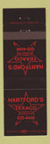 Matchbook Cover - Hartford's Texaco oil gas Cornish ME