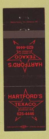Matchbook Cover - Hartford's Texaco oil gas Cornish ME