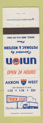 Matchbook Cover - Union 76 oil gas Seville OH