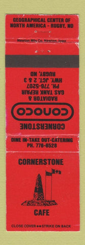 Matchbook Cover - Conoco oil gas Cornerstone Cafe Rugby ND WEAR