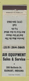 Matchbook Cover - Air Eqiupment Sales Service Lkhart IN WORN