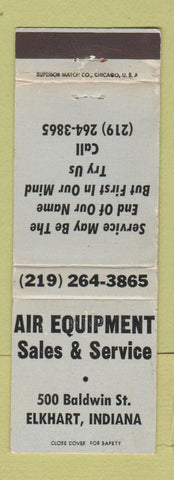 Matchbook Cover - Air Eqiupment Sales Service Lkhart IN WORN
