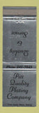 Matchbook Cover - Pitt Quality Plating Pittsburgh? PA