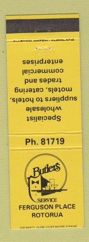 Matchbook Cover - Butlers Service Rotorua New Zealand Hotel Supply