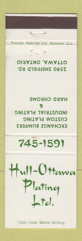 Matchbook Cover - Hull Ottawa Plating Ottawa ON