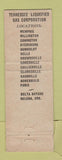 Matchbook Cover - Tennessee Liquefied Gas Corp Memphis Bells Paris TN WEAR