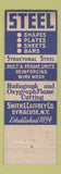 Matchbook Cover - Steel Warehouse Smith Caffrey Syracuse NY Welding