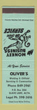Matchbook Cover - Oliver's Welding Oilfield Servicing Slave Lake AB