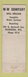 Matchbook Cover - Chet and Red Well Drillers Waukesha WI WEAR