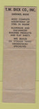 Matchbook Cover - TW Dick Steel Gardiner ME WEAR