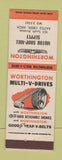 Matchbook Cover - Worthing Multi V Dries Battle Creek MI
