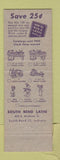 Matchbook Cover - South Bend Tools Lathes IN 1956 milling machine