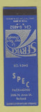 Matchbook Cover - SPEC Packaging Burbank CA