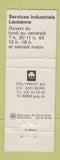 Matchbook Cover Un Magasin a Votre WEAR Industrial Store Lausanne Switzerland