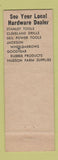 Matchbook Cover - PA & S Small Distributors York PA 1951 tools drills