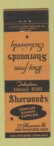 Matchbook Cover - Sherwood's Bakery Supply San Francisco CA