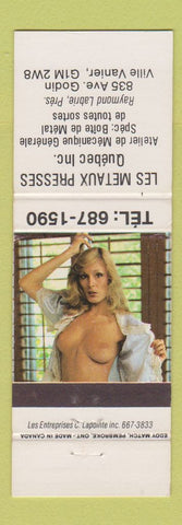 Matchbook Cover - Les Metaux Presses Ville Vanier QC pinup