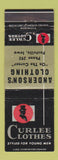 Matchbook Cover - Curlee Men's Clothes Anderson's Postville IA