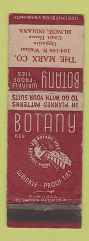 Matchbook Cover - Botany 500 Men's Clothes Marx Muncie IN WEAR