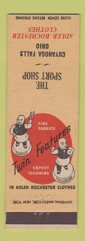 Matchbook Cover - Twin Features Alden Rochester Clothes Cuyahoga Falls OH