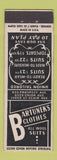 Matchbook Cover - Bartunek's Men's Clothes Cleveland OH BLACK