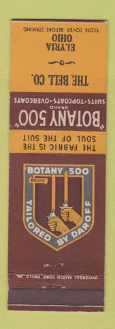Matchbook Cover - Botany 500 Men's Clothes Bell Company Elyria OH