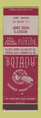 Matchbook Cover - Botany 500 Men's Clothes Reesey's Girard OH