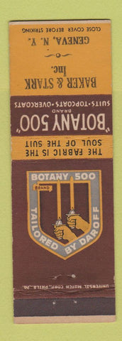 Matchbook Cover - Botany 500 Men's Clothes Baker & Stark Geneva NY