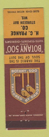 Matchbook Cover - Botany 500 Men's Clothes HC Prange Sturgeon Bay WI