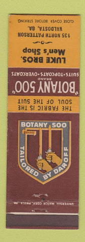 Matchbook Cover - Botany 500 Men's Clothes Luke Bros Men's Shop Valdosta GA