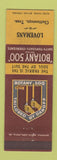 Matchbook Cover - Botany 500 Men's Clothes Lovemans Chattanooga TN