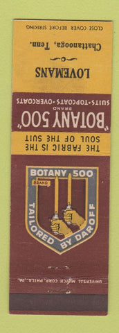 Matchbook Cover - Botany 500 Men's Clothes Lovemans Chattanooga TN