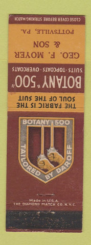 Matchbook Cover - Botany 500 Men's Clothes Geo Moyer Pottsville PA