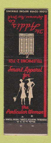 Matchbook Cover - Addis Women's Clothes Syracuse NY girlie Federal