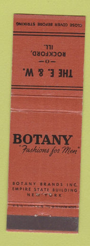 Matchbook Cover - Botany Men's Clothes E&W Rockford IL