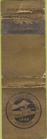 Matchbook Cover - The Valley Hunt Club Pasadena CA WORN