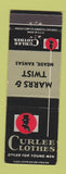 Matchbook Cover - Curlee Men's Clothes Marrs Twist Meade KS